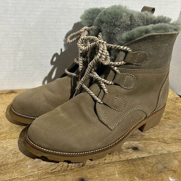 Emu‎ Australia Preston charcoal lug boots ankle lace up boots warm cozy - Picture 10 of 10